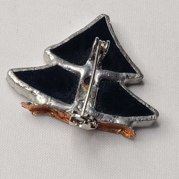 Vintage Stained Glass Christmas Tree Lapel Pin - Picture 4 of 6